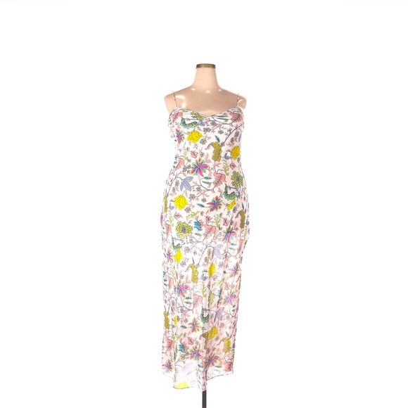 Diane Von Furstenberg Sleeveless Floral-Print Bias-cut Coverup Slip Dress - Picture 4 of 10